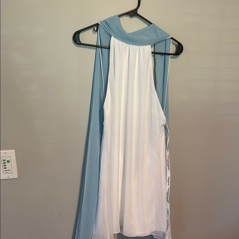 Amanda Uprichard Elegant Blue and White Sleeveless Dress